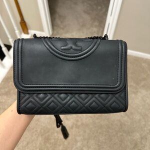 Tory Burch Fleming Matte Black Crossbody